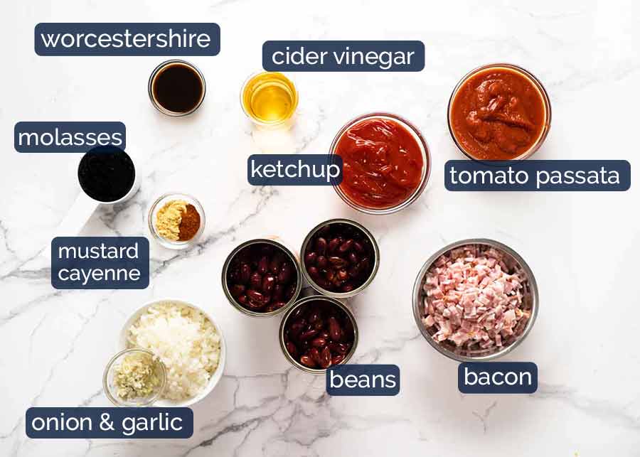 Ingredients in Baked Beans with Bacon