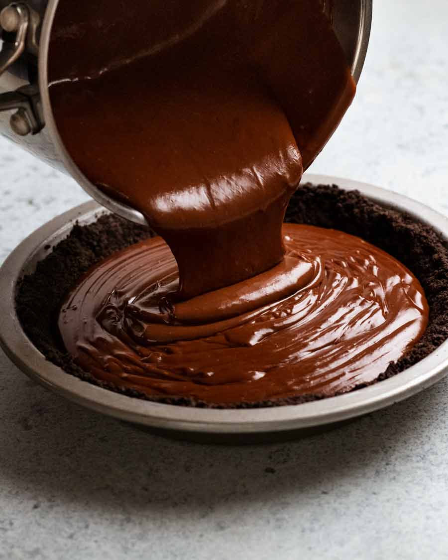 Making Chocolate Cream Pie
