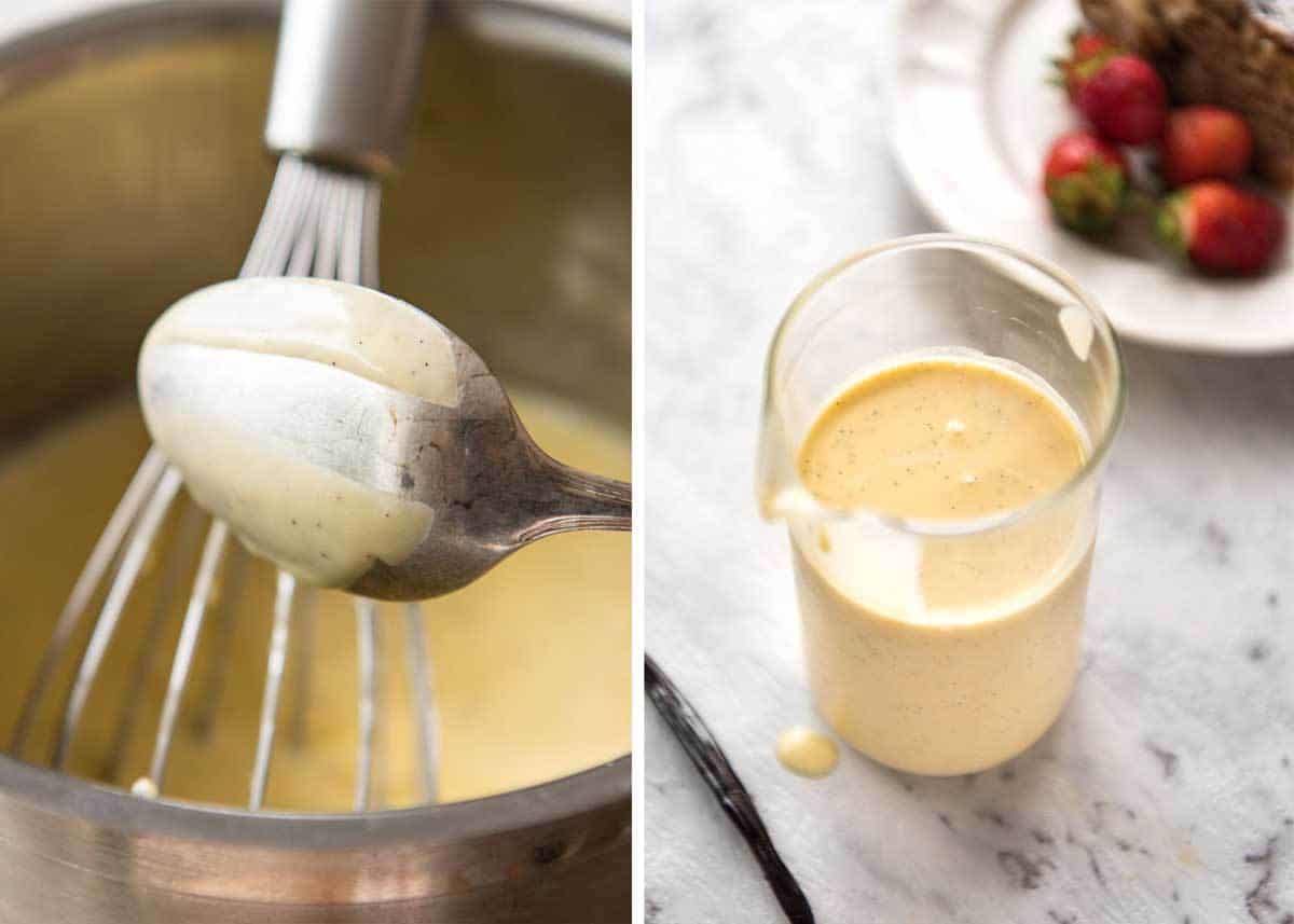 A classic, easy custard made using only egg as the thickener, no cornflour. Also known as Creme Anglaise, this is rich and stunning! www.recipetineats.com