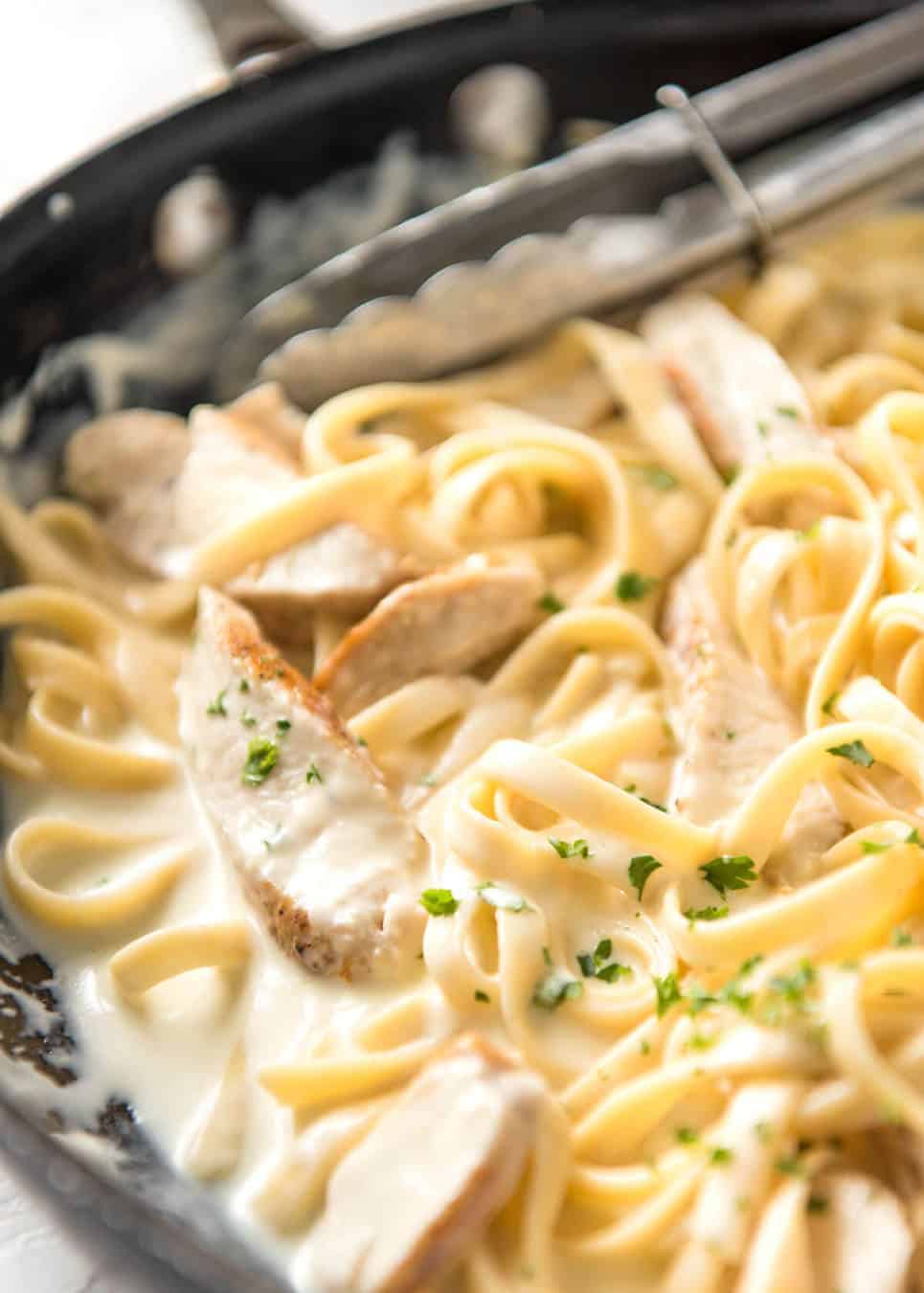 Silky creamy sauce and perfectly cooked pasta, this is the best way to make a One Pot Chicken Alfredo Pasta. No more gluggy sauces and unevenly cooked pasta! recipetineats.com