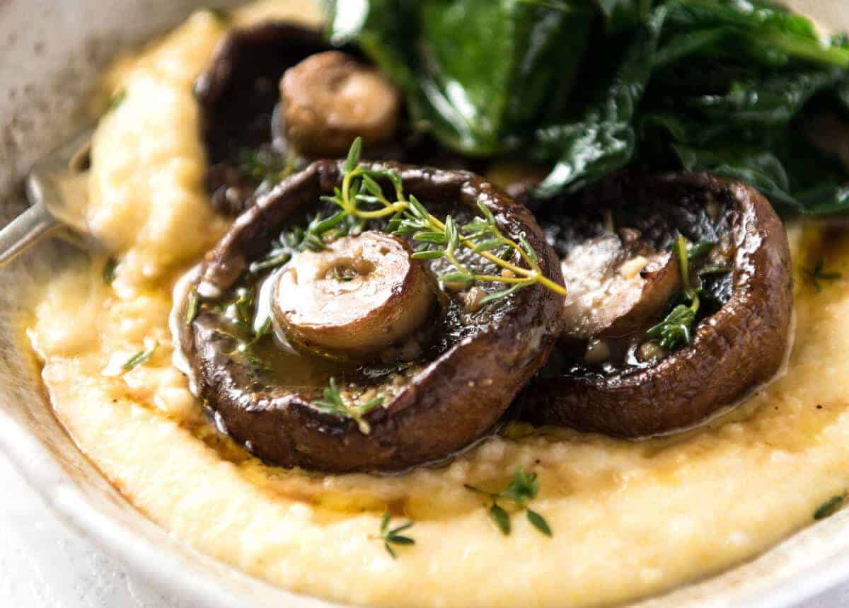 Simple perfection: Garlic Butter Roasted Mushrooms. www.recipetineats.com