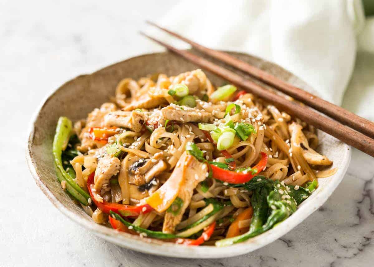 Chicken Stir Fry With Rice Noodles Recipetin Eats