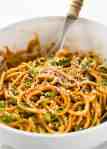 Sesame Noodles - noodles tossed with a wicked Asian Sesame Peanut Dressing. Serve these as Cold Sesame Noodles or warm. recipetineats.com