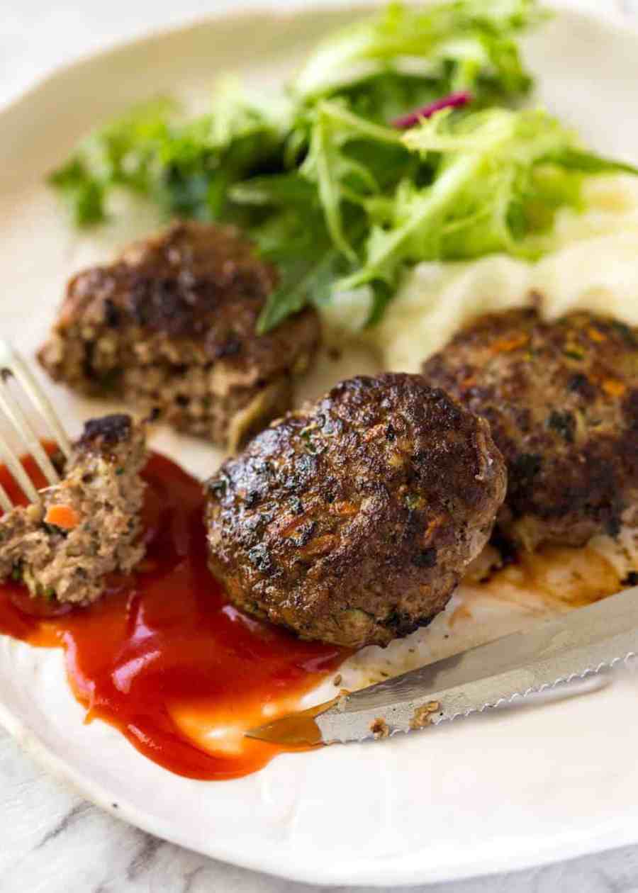 This is how to make plump, juicy, extra tasty rissoles with hidden veggies! recipetineats.com