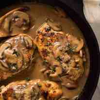 A fabulous quick midweek meal - juicy pan seared Chicken with Mushroom Gravy. recipetineats.com
