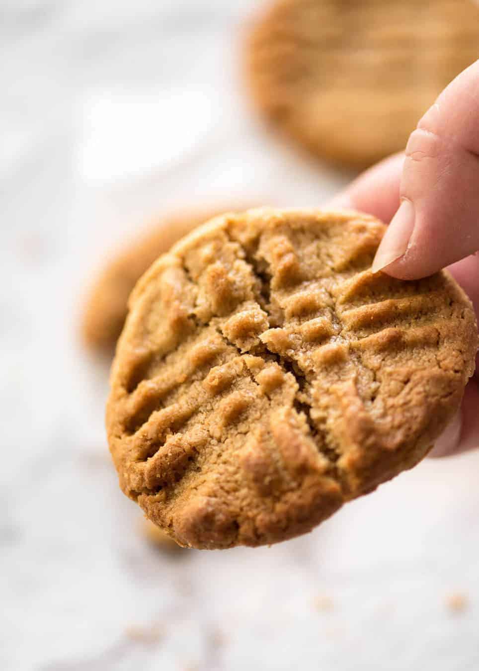 The World's Best Easy Peanut Butter Cookies are SOFT and CHEWY. Peanut butter, brown sugar and egg is all you need! www.recipetineats.com