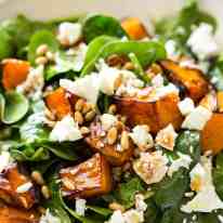 This Roast Pumpkin, Spinach and Feta Salad with a Honey Balsamic Dressing is a magical combination. Terrific side or as a meal. recipetineats.com