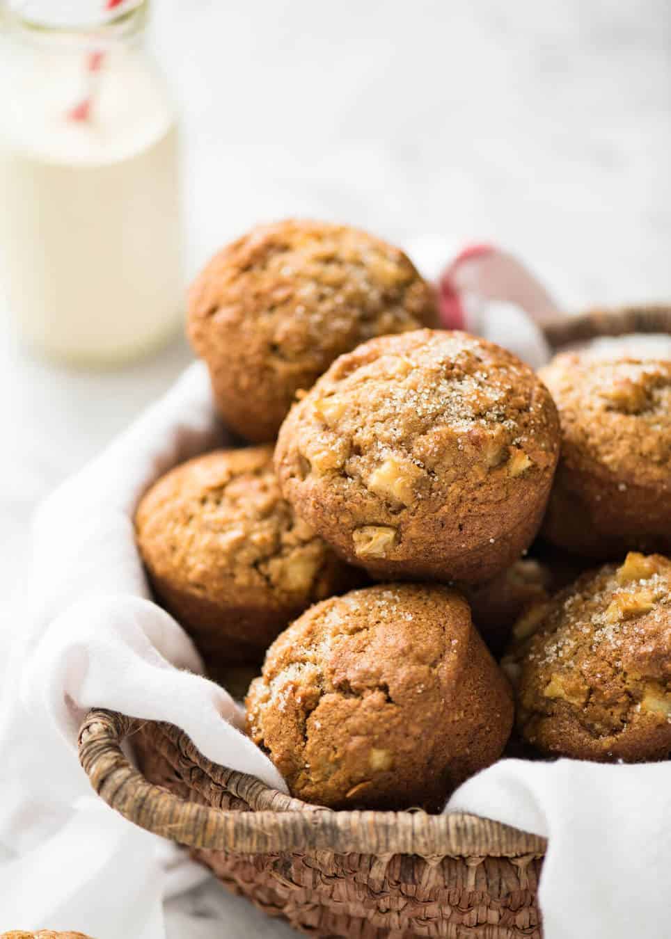 These Brown Sugar Apple Muffins are magical - made with pantry staples (no buttermilk or yoghurt), they stay moist for 4 - 5 days! recipetineats.com