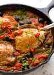 A hearty Italian Chicken Casserole with crispy chicken, capsicum / bell peppers, olives and capers. Sicilian style! recipetineats.com