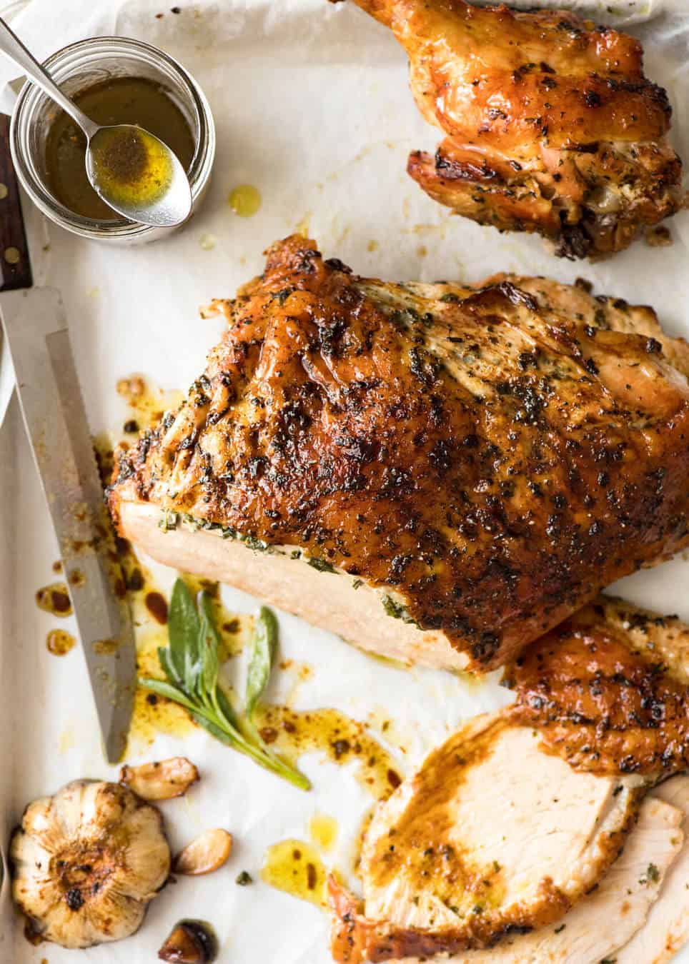Roast Turkey Breast with Garlic Herb Butter | RecipeTin Eats