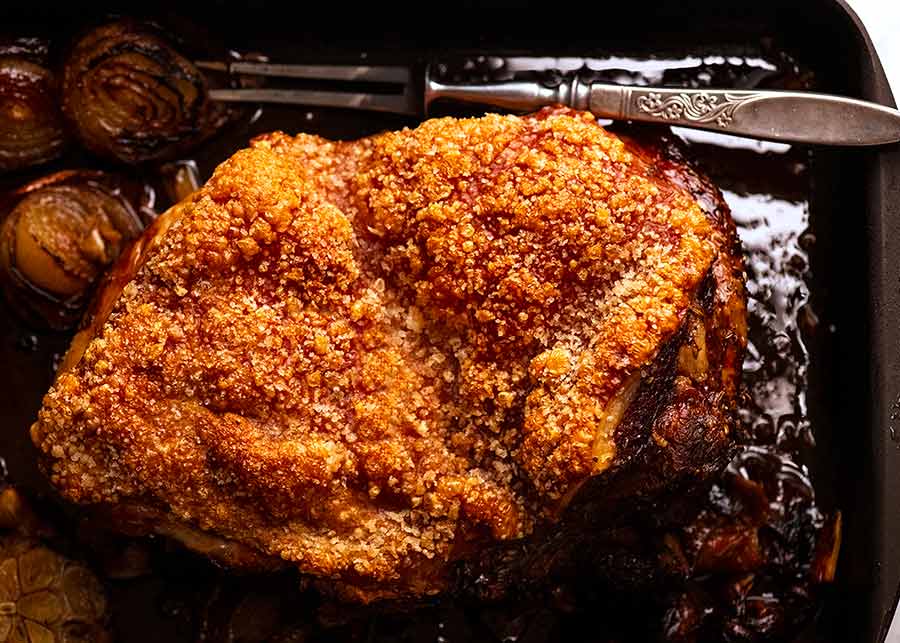 Pork Roast with Crispy Crackling fresh out of the oven