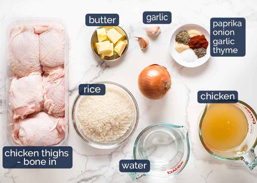 Baked Chicken and Rice Ingredients