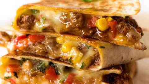 Stack of freshly cooked Quesadillas, crispy on the outside and molten cheesy goodness on the inside.
