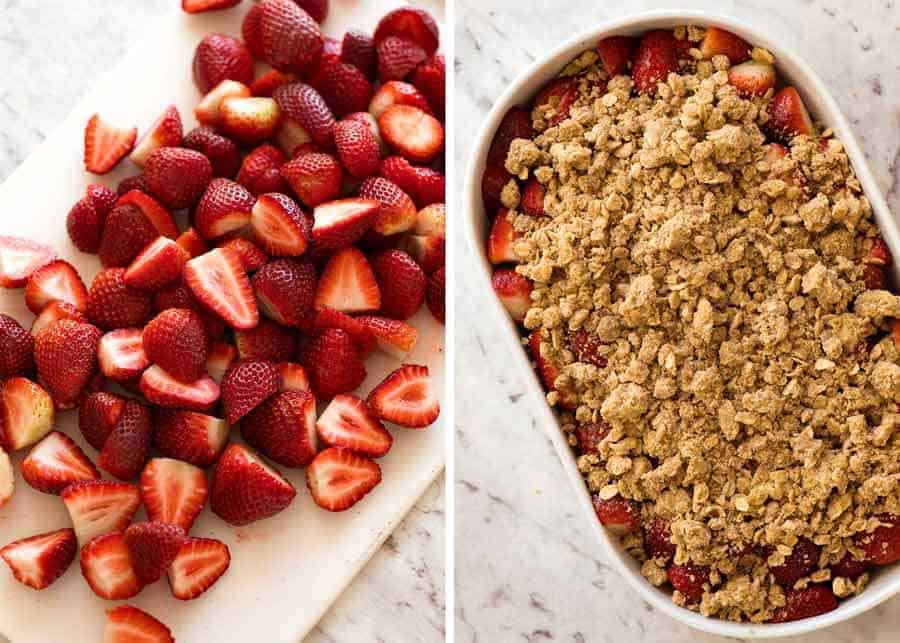 Preparation of Strawberry Crumble