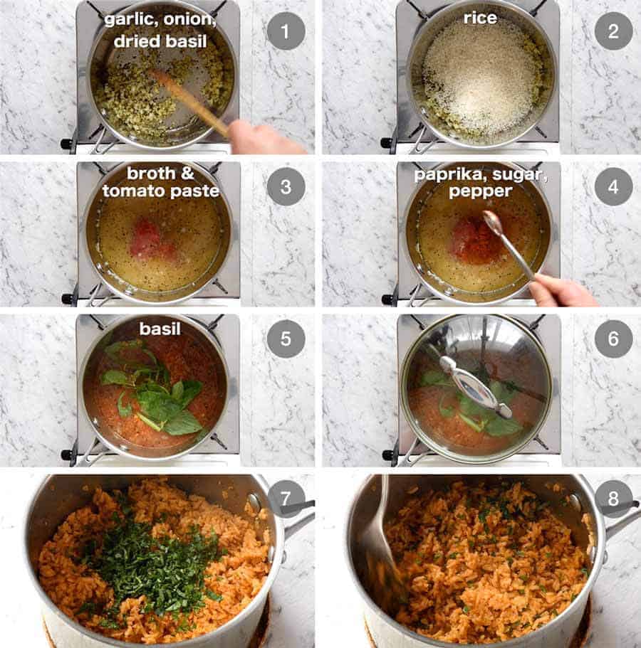 Preparation steps for How to make Tomato Basil Rice