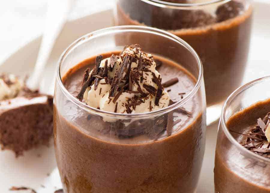 Individual pots of Chocolate Mousse
