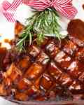 Overhead photo of Christmas Ham - Brown Sugar Ham Glaze for Glazed Ham
