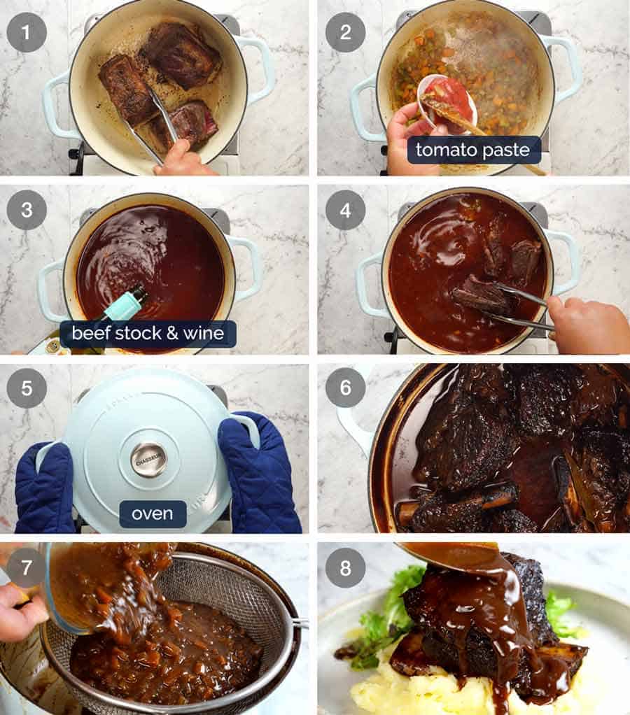 How to make slow Braised Beef Short Ribs in Red Wine Sauce
