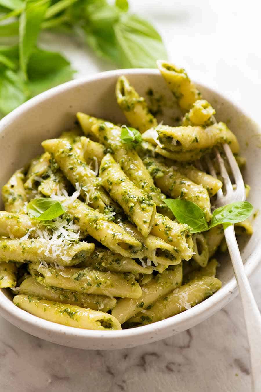 Pesto Pasta - with plenty of pesto sauce! | RecipeTin Eats