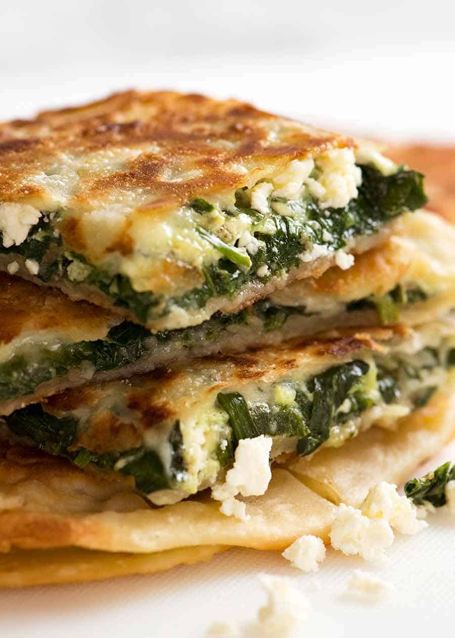 Stack of Spinach and Feta Gozleme
