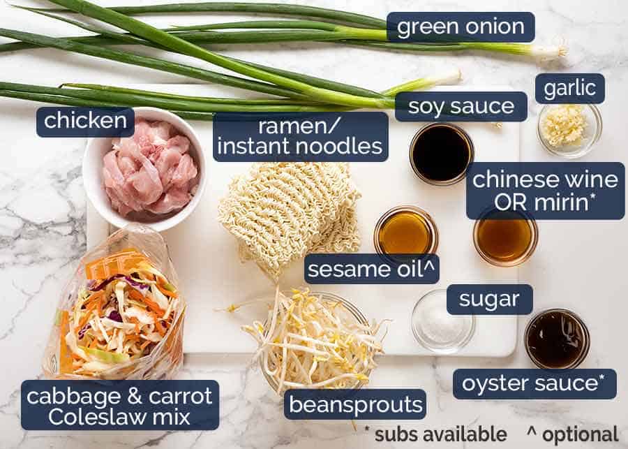 Ingredients for Easy Chow Mein Recipe