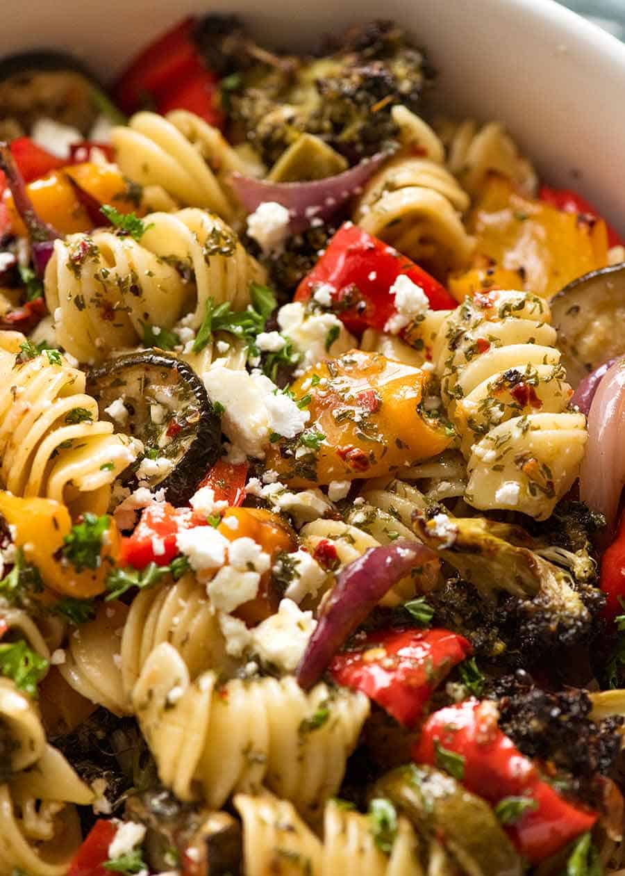 Close up of Amazing Vegetarian Pasta Salad