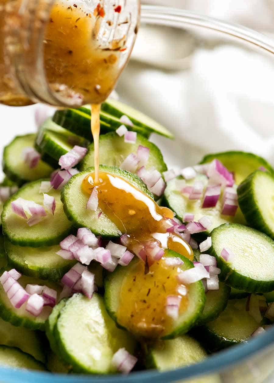 Drizzling Cucumber Salad with Herb & Garlic Vinaigrette (Dressing)