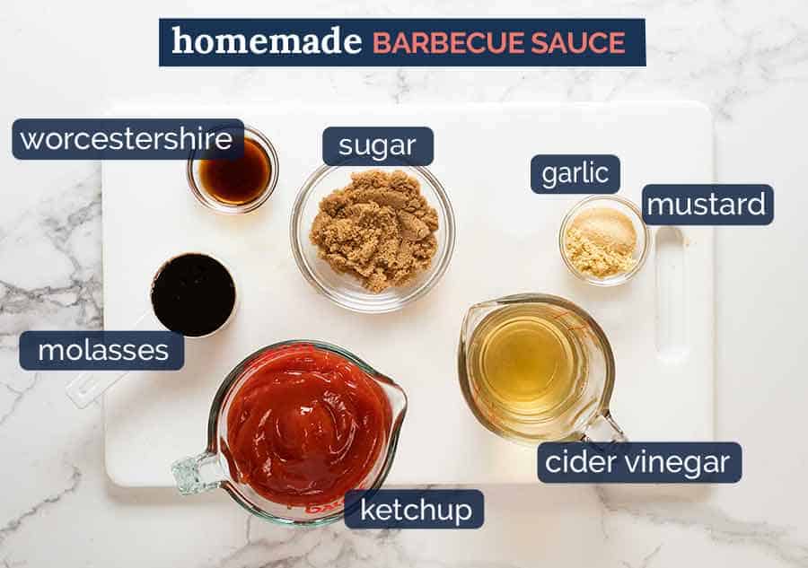 What you need for homemade Barbecue Sauce for pulled pork