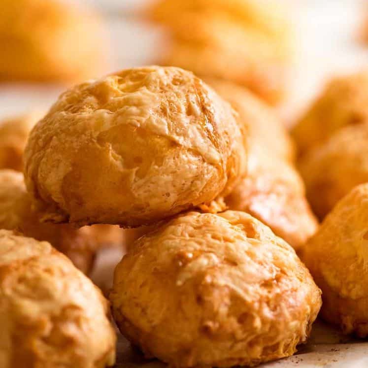 Close up of Gougeres (Cheese Puffs)