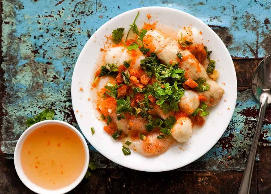 Banh Beo - Steamed rice cakes (