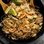 Chicken Pad Thai fresh off the stove ready to be served