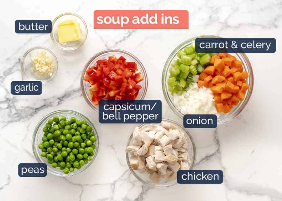 مواد لازم در کرم سالم سوپ مرغ