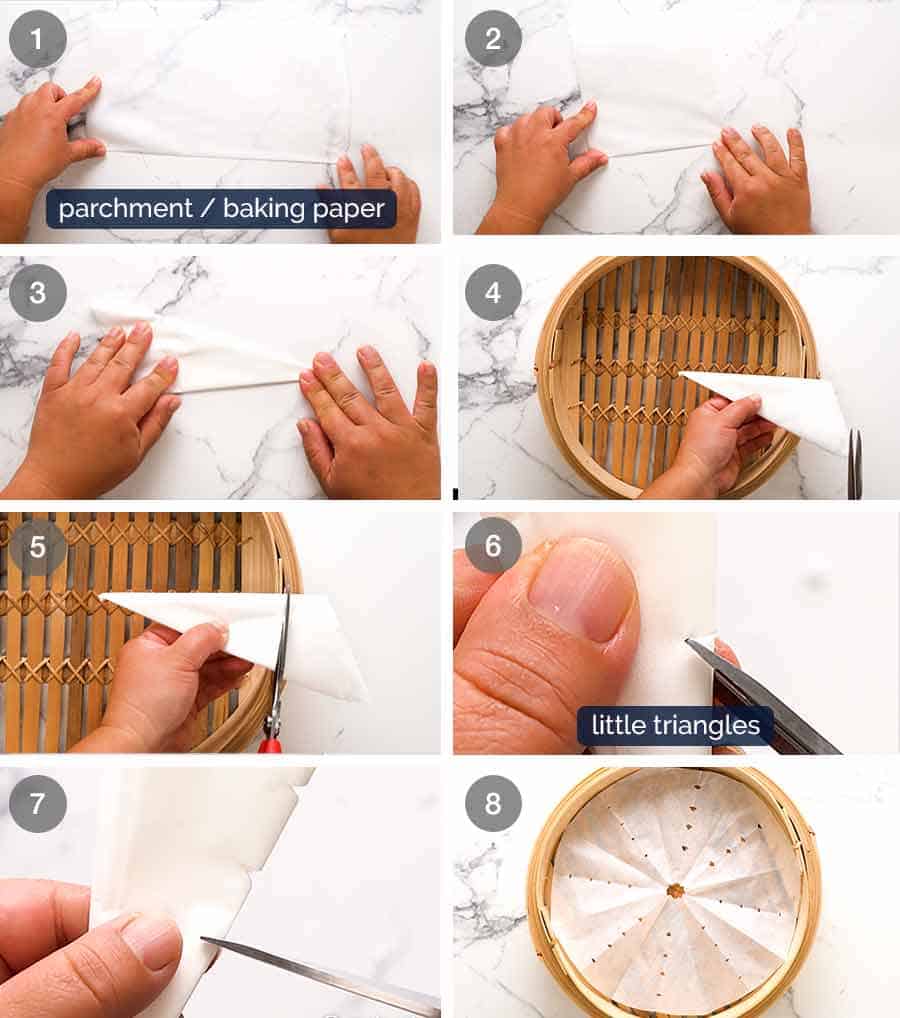 How to make perforated paper liner for bamboo steamers