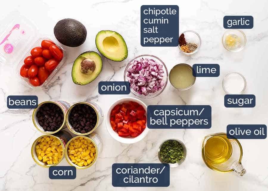 Cowboy Bean Salad With Lime Dressing RecipeTin Eats