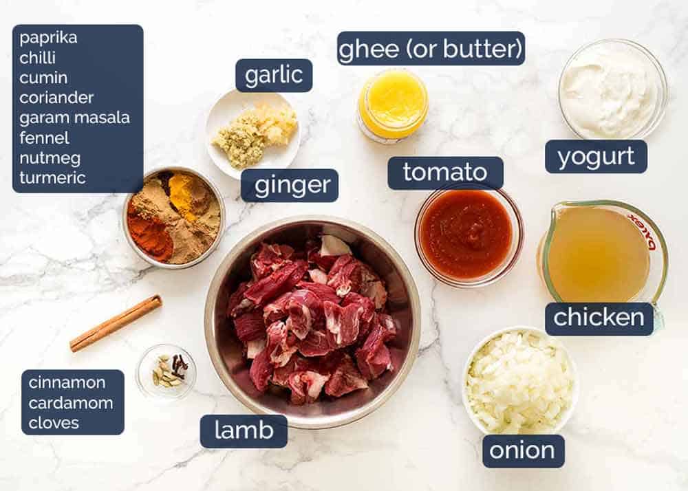 Ingredients in Lamb Rogan Josh