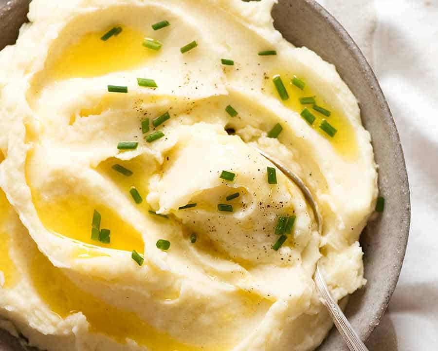 Hot Mashed Potato in a bowl, ready to be served