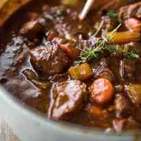 Close up of Irish Beef and Guinness Stew