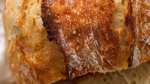 Close up of crispy crust of world's easiest yeast bread