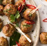Thai Meatballs on a plate, ready to be eaten