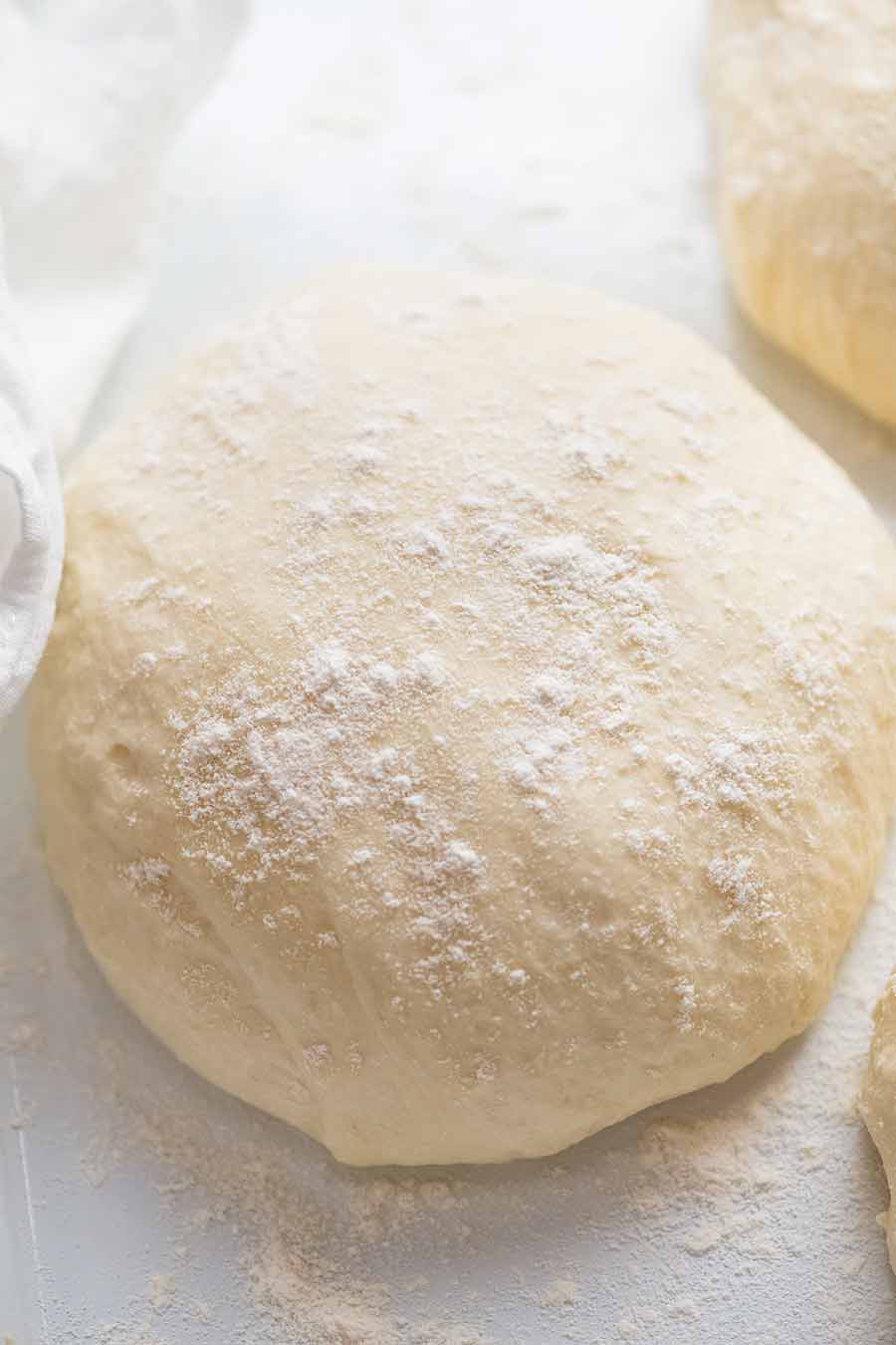 Ball of Pizza dough for homemade pizza crust