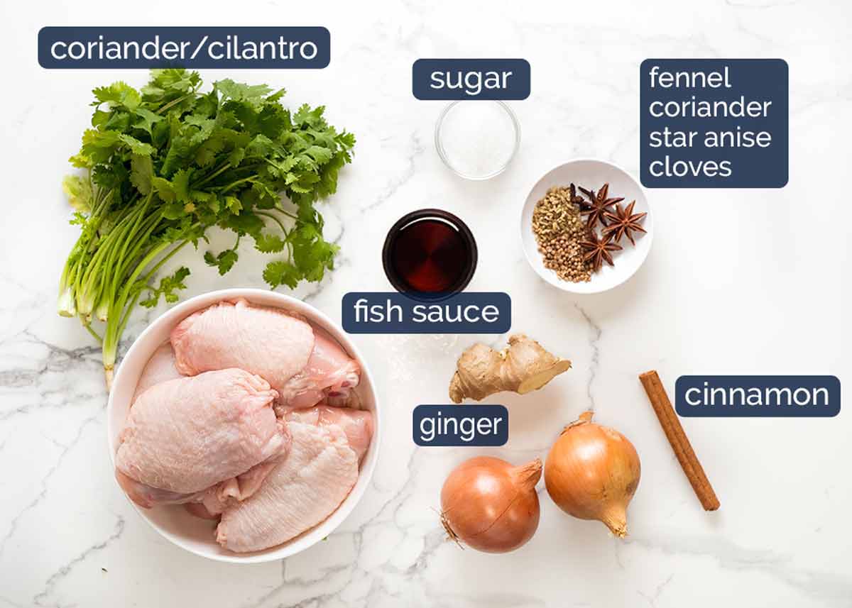 Chicken Pho broth ingredients