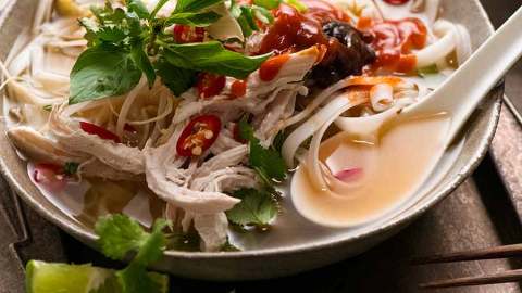 Bowl of Chicken Pho - Vietnamese chicken noodle soup
