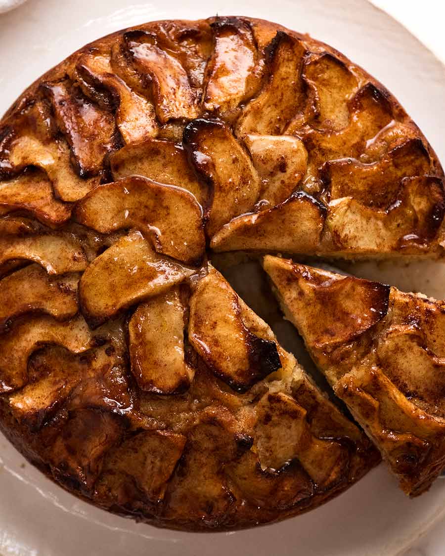 Overhead photo of Cinnamon Apple Teacake