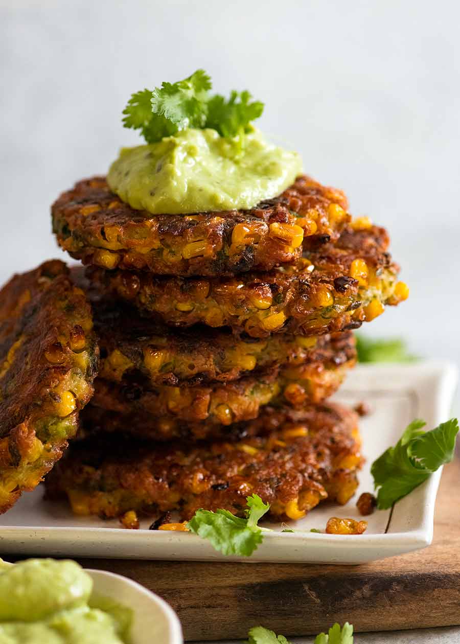 Stack of Crispy Corn Fritters