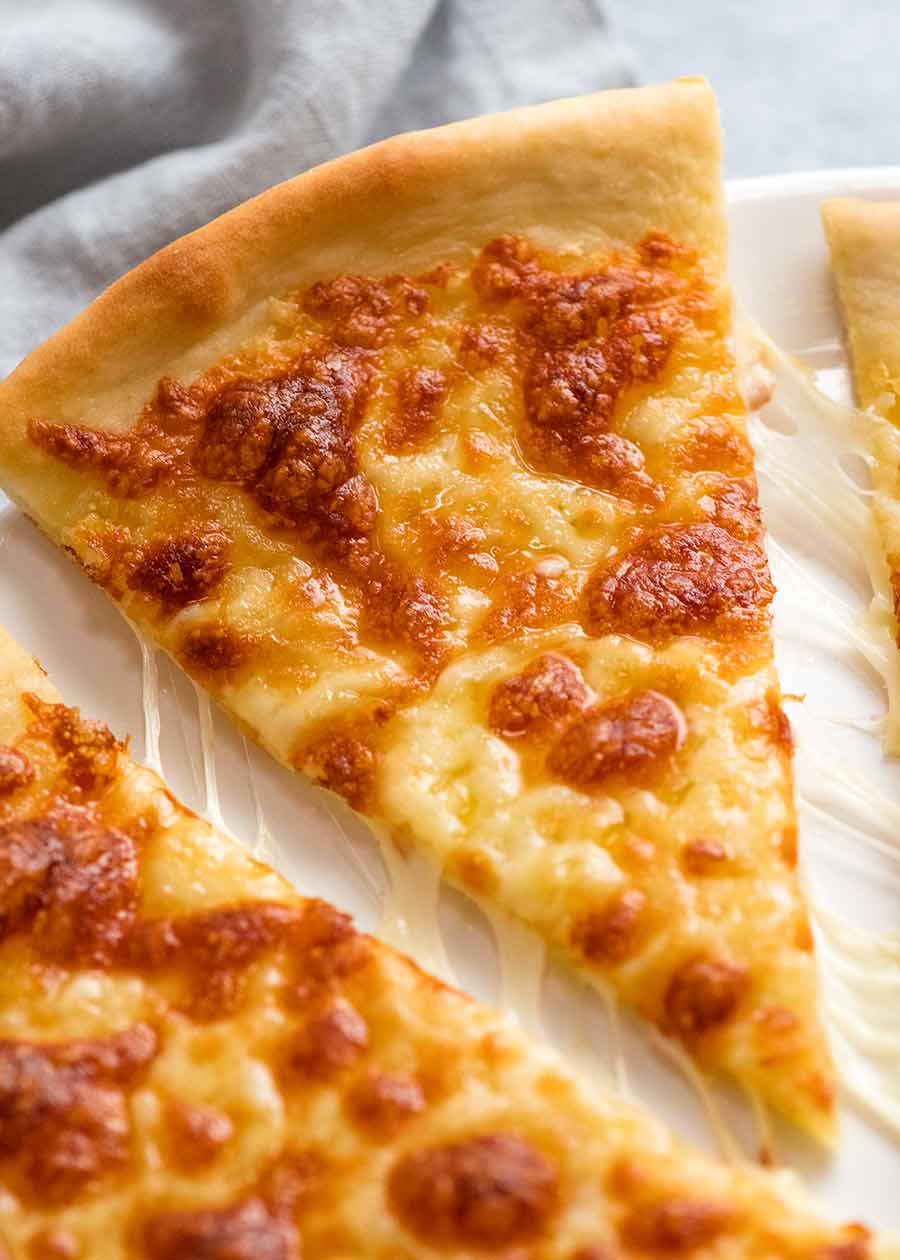 Close up of slice of no yeast Garlic Pizza