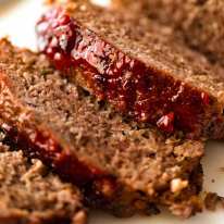Close up of juicy Meatloaf slices