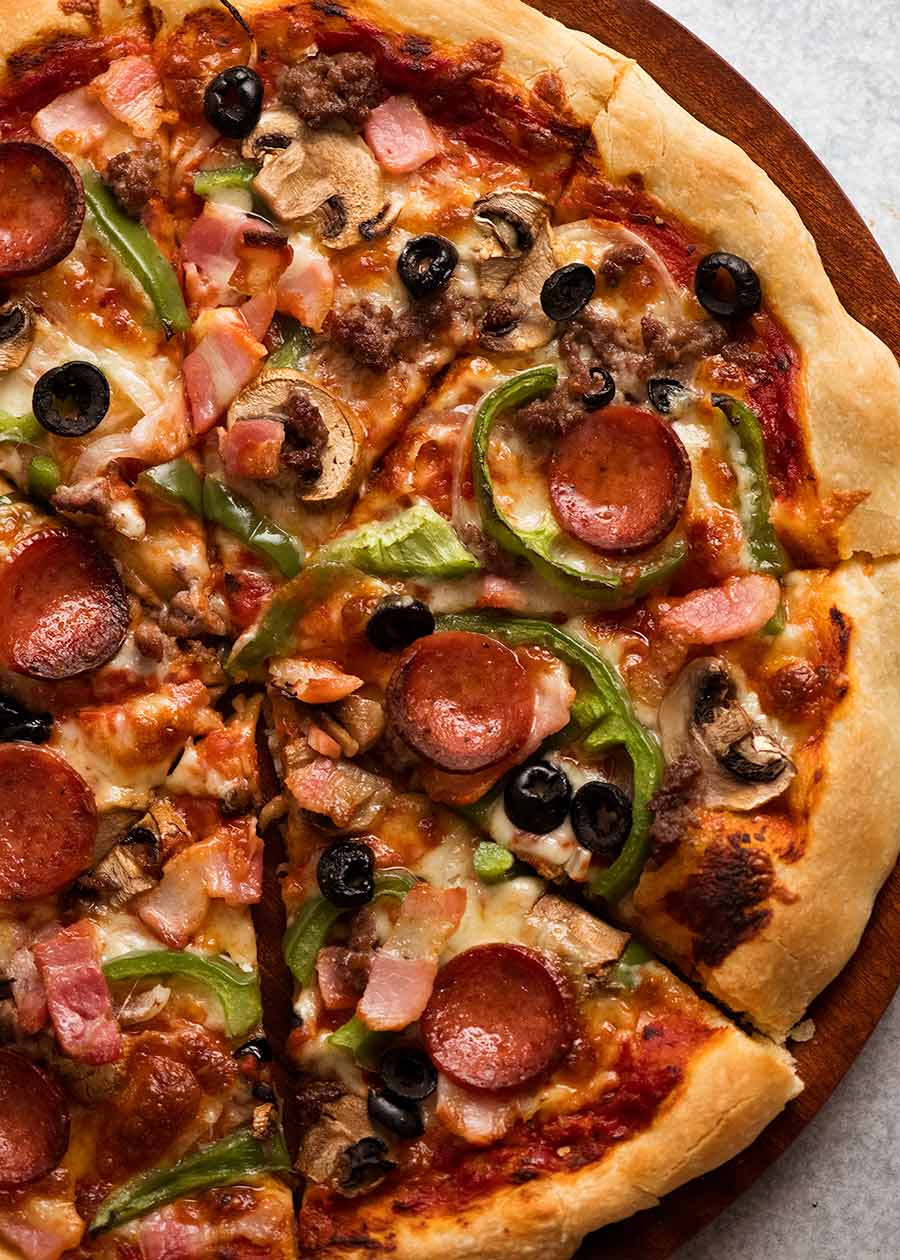 fjerkræ Skære af løber tør Pizza toppings | RecipeTin Eats