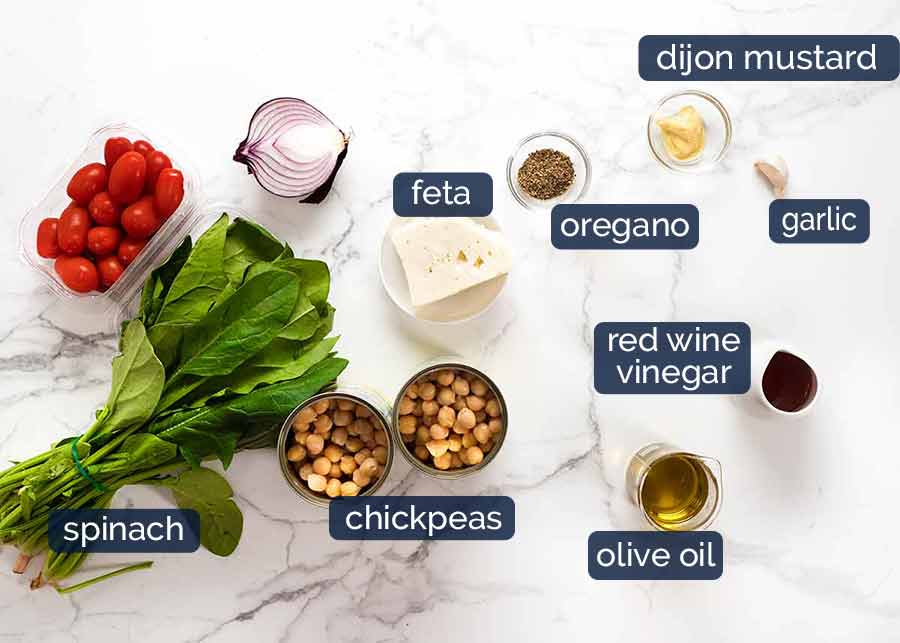 Chickpea salad ingredients