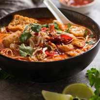 Laksa Noodle Soup - Malaysian coconut noodle soup