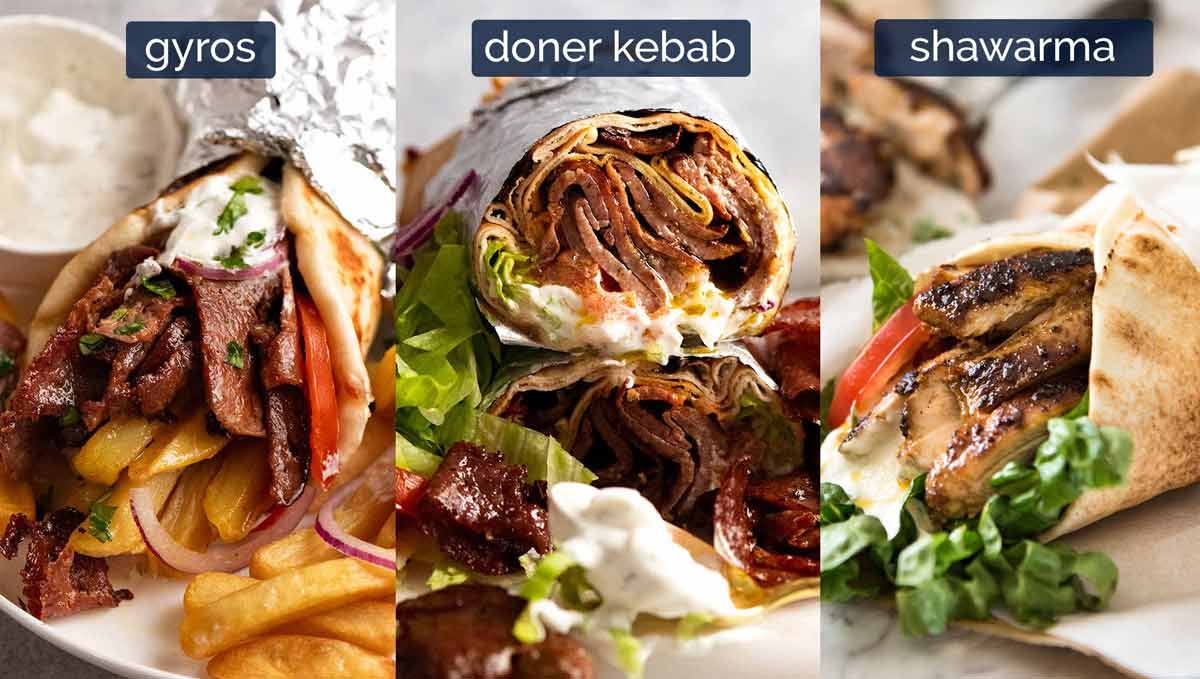 Shawarma vs Doner Kebab vs Gyros